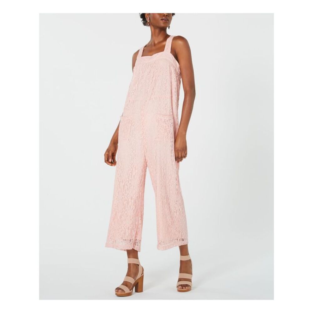 NWT LINE + DOT Womens Pink Sleeveless Cropped Evening Jumpsuit Size: S